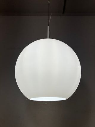 Lampadario sfera vetro D.30 bianco