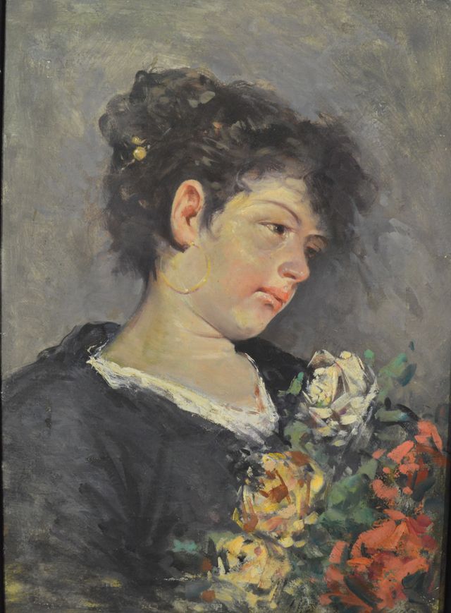 Antico dipinto olio su tela '800