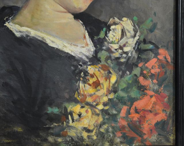 Antico dipinto olio su tela '800