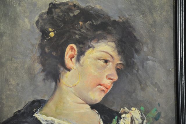 Antico dipinto olio su tela '800