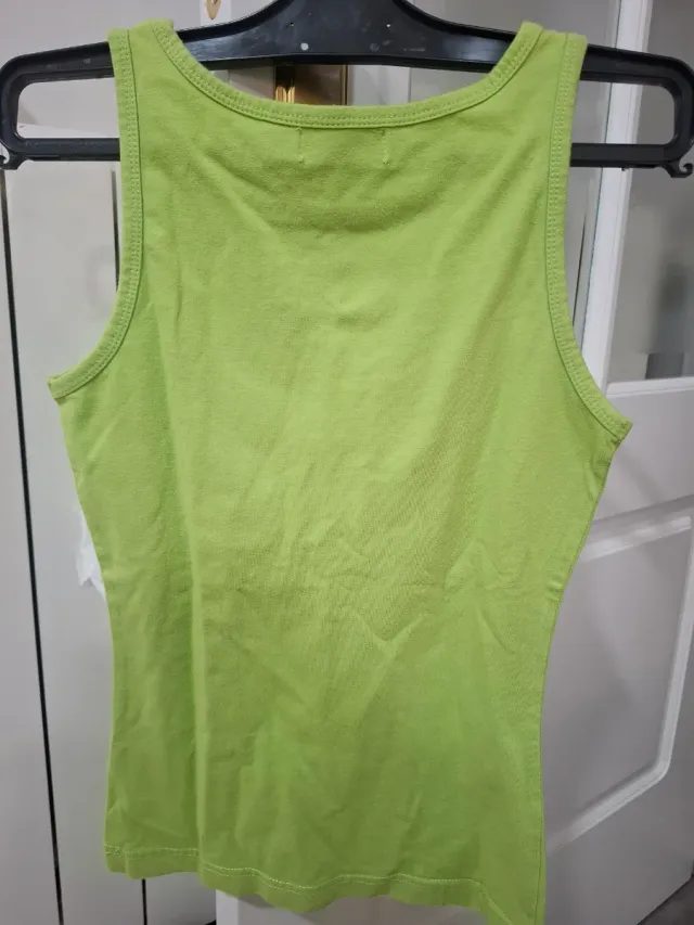 Camiseta tirantes mujer Zara verde