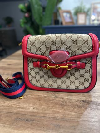 Bolso bandolera Beige y Rojo