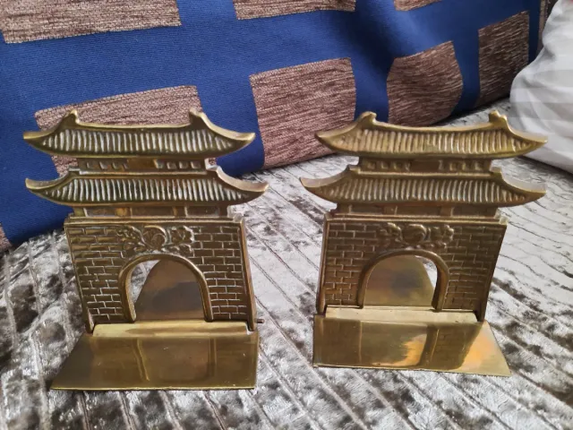 Pareja sujetalibros latón estilo oriental