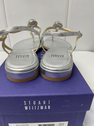 Sandalias Stuart Weitzman Plata con Brillantes