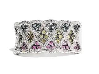 Anillo zafiros y plata