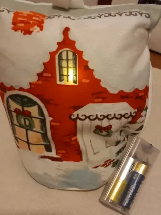 Fermaporte Natalizio Casa con Luci