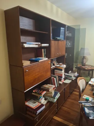 Librería Estantería Madera y Cristal