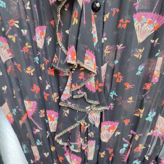 Vestido vintage negro estampado