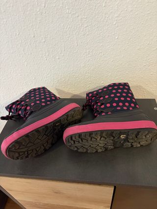 Botas de nieve niña rosa y negro talla 34-35