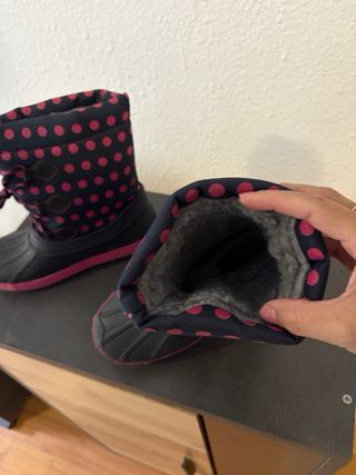 Botas de nieve niña rosa y negro talla 34-35