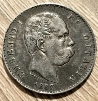 1 Lira 1887 - Moneta d'epoca
