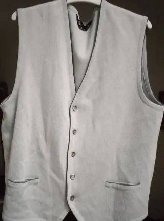 Chaleco de punto gris hombre