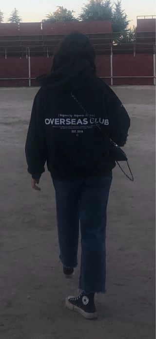 Sudadera YUXUS verde oscuro talla S. oversized