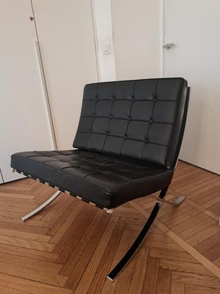 Poltrona Barcelona Pelle Nera