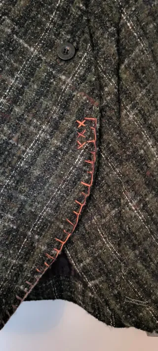 Abrigo Desigual gris y verde