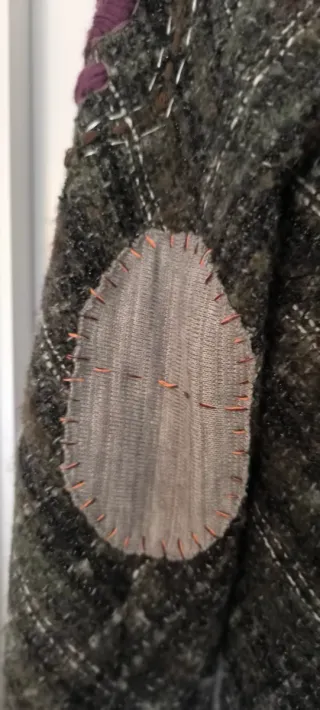 Abrigo Desigual gris y verde