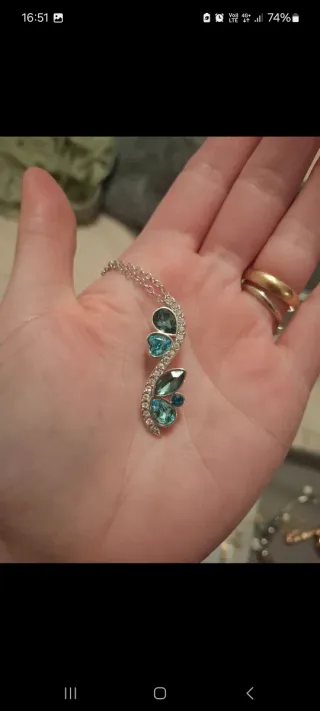 Collana Stroili Cuore Azzurro Cristalli