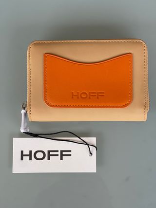 Billetera Piel HOFF Beige y Naranja