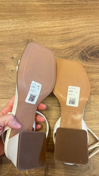 Sandalias blancas tacón bajo