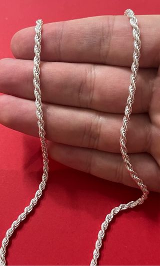 Cadena Cordón Macizo 60cm Plata De Ley 925