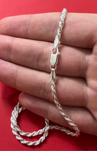 Cadena Cordón Macizo 60cm Plata De Ley 925