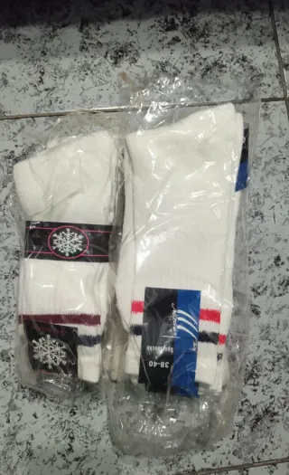Lote 12 calcetines deportivos blancos retro tallas