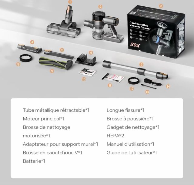 Aspiradora de mano con accesorios