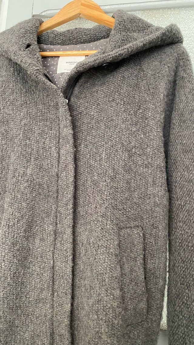 Abrigo Mango Gris Talla M