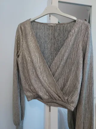 Blusa plateada fiesta