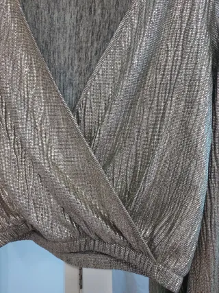 Blusa plateada fiesta
