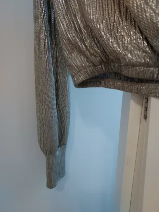 Blusa plateada fiesta