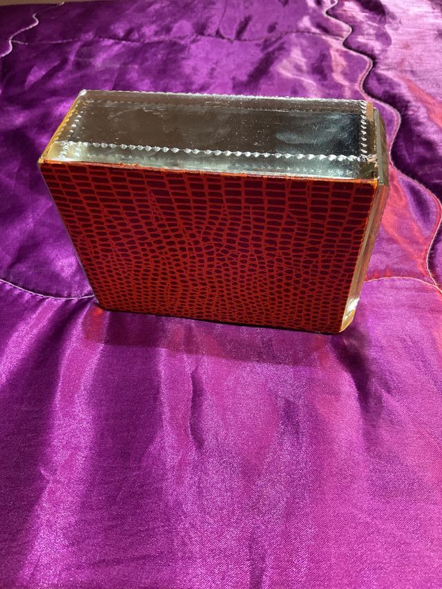 Caja joyero cristal espejo antigua