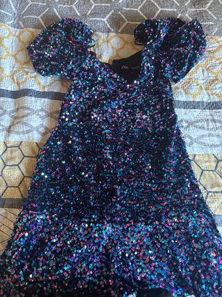 Vestido Zara lentejuelas multicolor