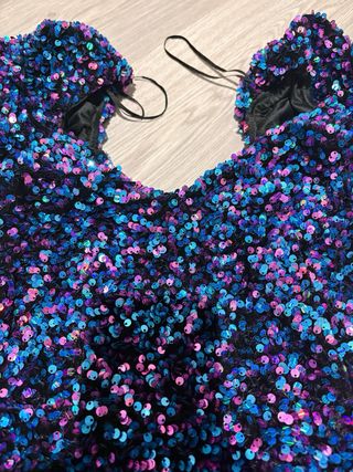 Vestido Zara lentejuelas multicolor