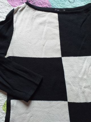 Jersey fino Yera cuadros blanco y negro