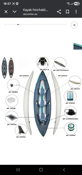 Kayak hinchable 3 plazas ITIWIT. Decathlon
