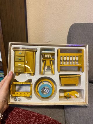 Set Muebles Casita Muñecas Madera