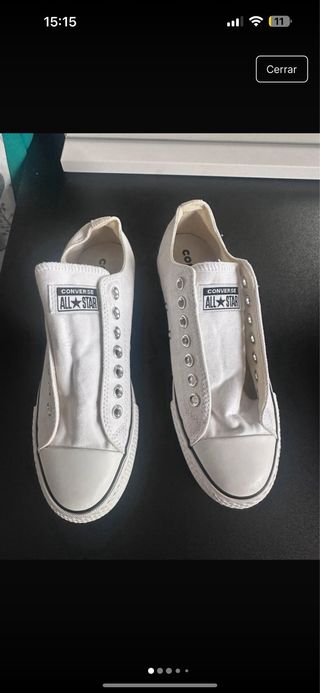 Converse blancas sin cordones