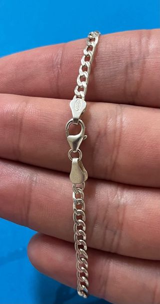 Sagrada Pulsera Barbada Cristo Biselado Plata 925