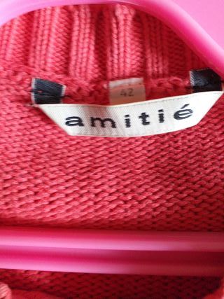 Chaqueta de punto rosa con cremallera