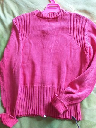 Chaqueta de punto rosa con cremallera