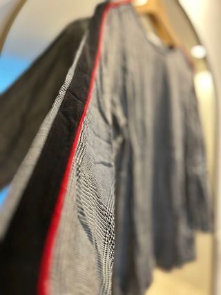 Camisa cuadros vichy con raya roja