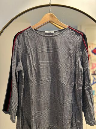 Camisa cuadros vichy con raya roja