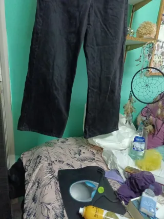 Pantalón vaquero ancho cintura alta