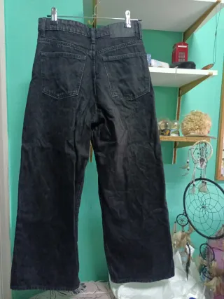 Pantalón vaquero ancho cintura alta