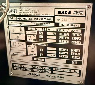 Maquina soldar GALAGAR MIG 300 🇪🇸