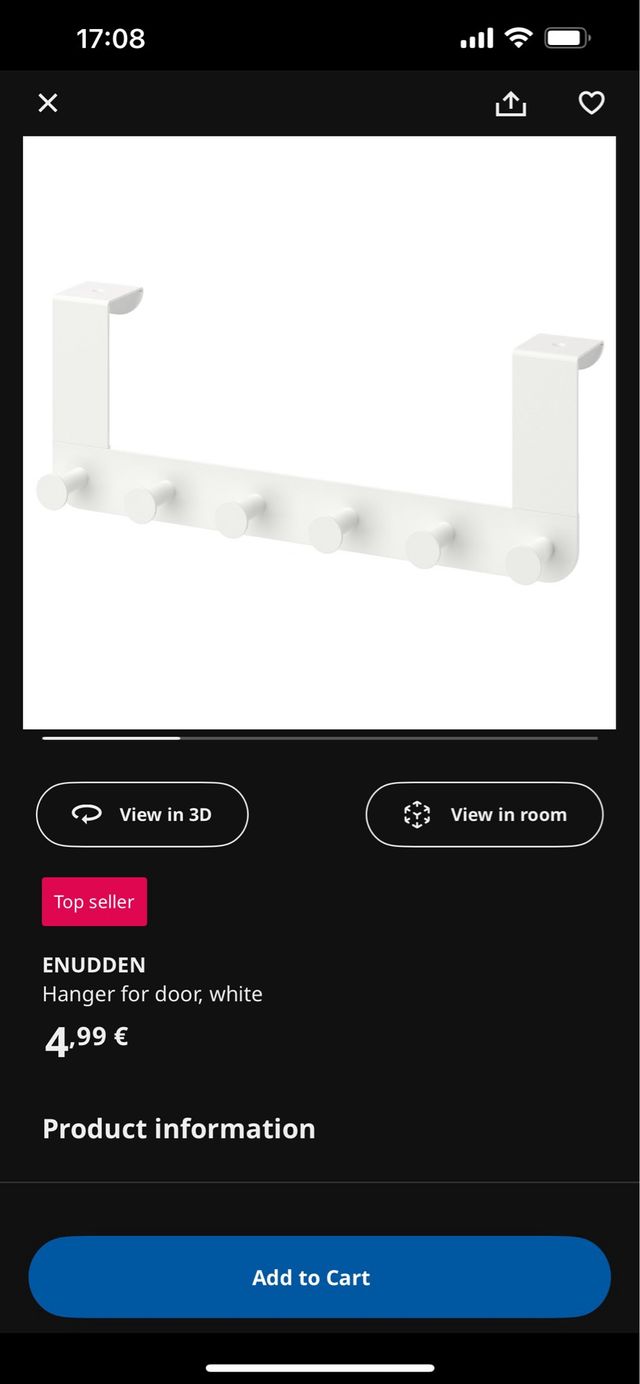 Colgador IKEA ENUDDEN blanco