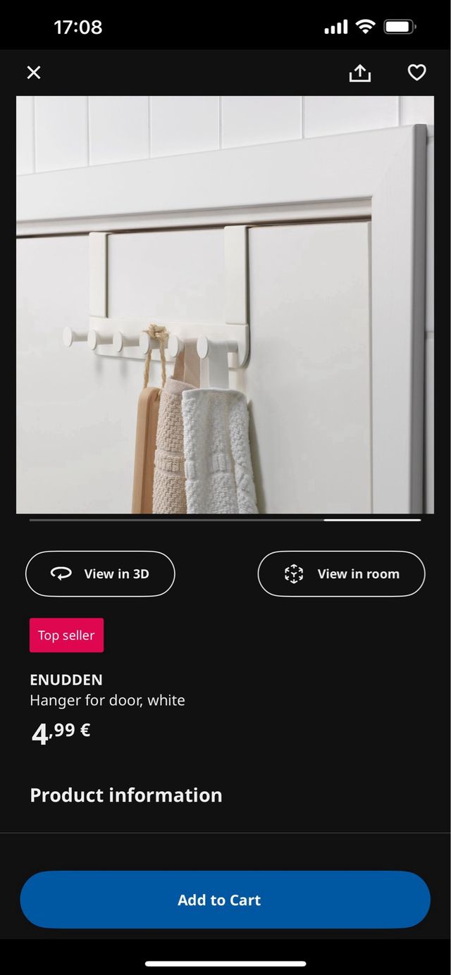 Colgador IKEA ENUDDEN blanco