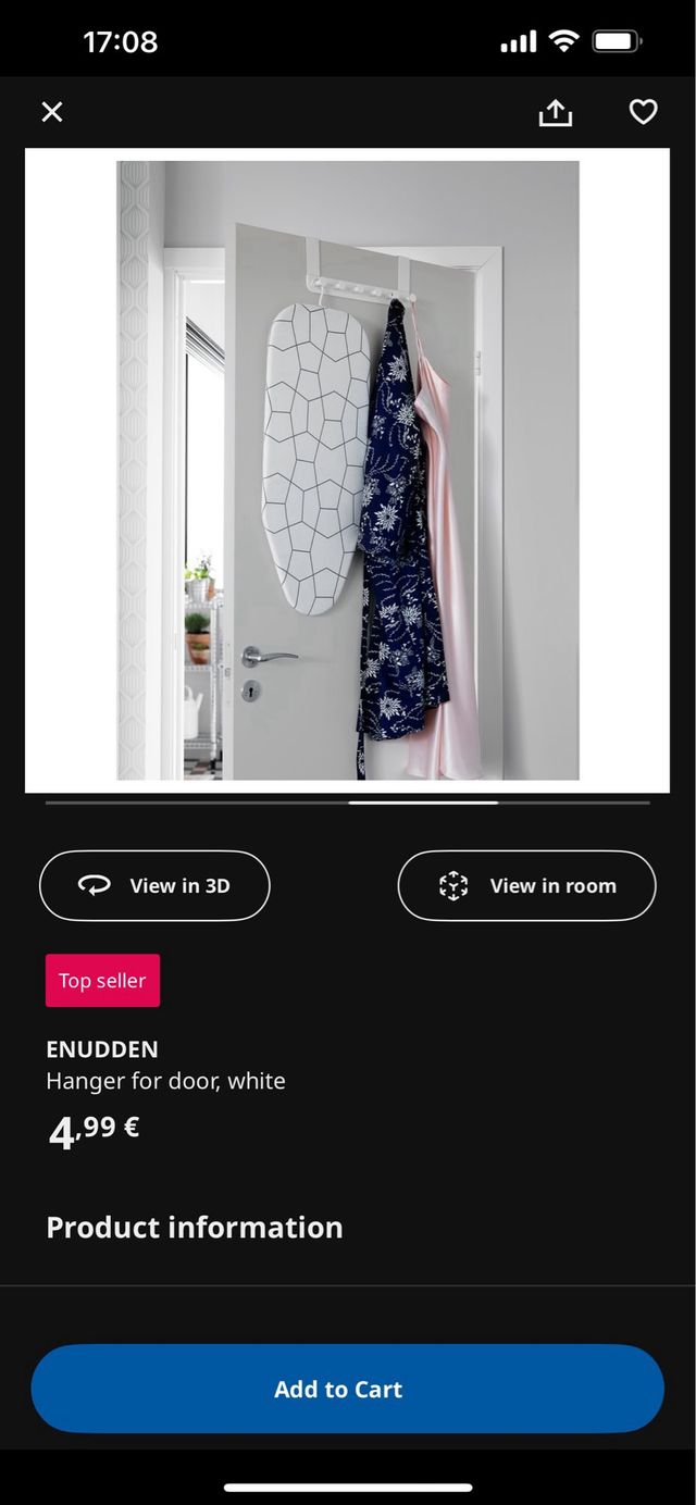 Colgador IKEA ENUDDEN blanco