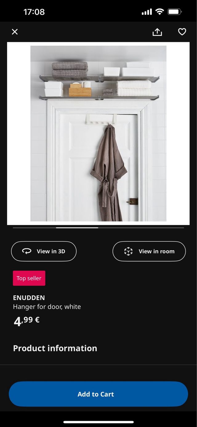 Colgador IKEA ENUDDEN blanco